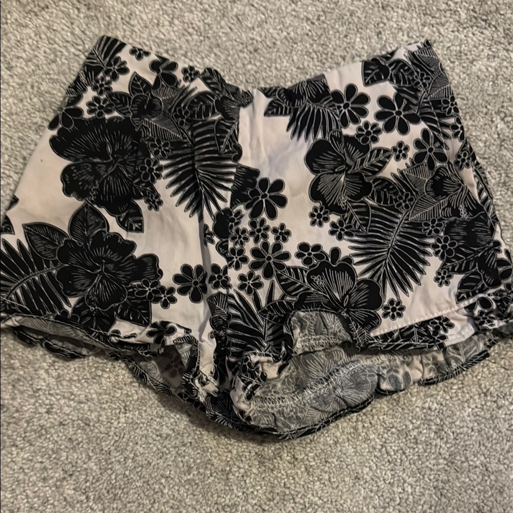 Janie and Jack Black Floral Shorts